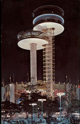 Observation Towers at the New York State Exhibit at Night 1964 NY Worlds Fair Postcard Postcard