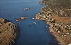 Aerial view of the village, harbor, and Manana Postcard