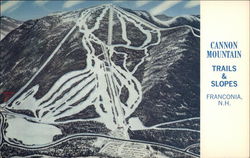 Cannon Mountain Ski Trails and Slopes Franconia, NH Postcard Postcard