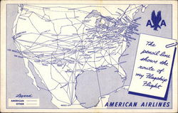 Route of the Flagships of American Airlines Aircraft Postcard Postcard