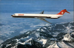 Swissair McDonnell Douglas DC9-81 Aircraft Postcard Postcard