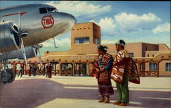 "Where East Meets West", Municipal Airport Albuquerque, NM Postcard Postcard