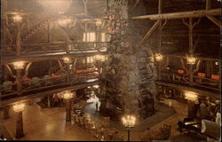 Old Faithful Inn Lobby Postcard