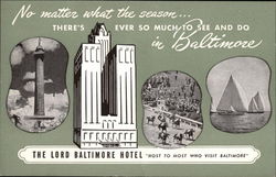 The Lord Baltimore Hotel Maryland Postcard Postcard