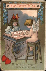 Loves Fortune Telling Postcard