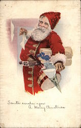 Christmas - Santa Claus with Gifts Postcard