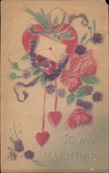 To My Valentine - Heart and Letter Postcard