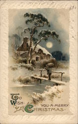 To Wish You A Merry Christmas - Winter Scene Postcard Postcard