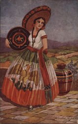 Mexican Woman in Traditional Costume Postcard Postcard