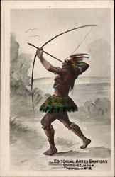 Ecuadorean Man with Bow and Arrow Postcard Postcard