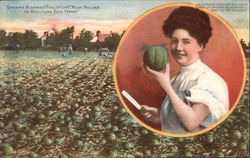 Growing Buckbee's "Full of Life" Musk Melons on Rockford Seed Farms Postcard