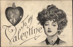 To My Valentine - Woman with Heart Postcard