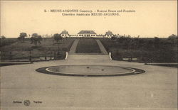 Meuse-Argonne American Cemetery - Hostess House and Fountain World War I Postcard Postcard