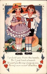 Boy Giving Girl Tulips Postcard