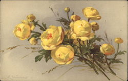 Bouquet of Yellow Flowers C. Klein Postcard Postcard