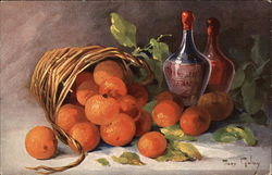 Still Life of Oranges and Wine Postcard Postcard