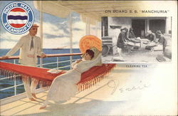 On Board S. S. Manchuria - Pacific Mail Steamship Co Cruise Ships Postcard Postcard