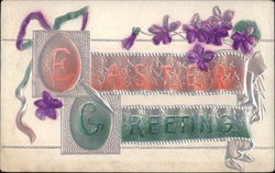 Easter Greetings - Violets Postcard