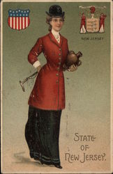 Girl in Riding Gear - State of New Jersey Postcard