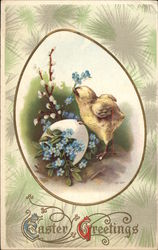 Easter Greetings - Chick and Egg Postcard