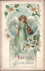 Easter Joys Be Yours - Angel with Violin With Angels Postcard Postcard