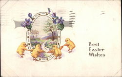 Best Easter Wishes - Chicks and Violets Postcard