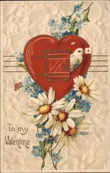 To My Valentine - Heart and Flowers Hearts Postcard Postcard