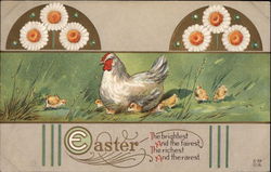 Easter - Chicken and Chicks Postcard