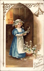 Wishing You Easter Happiness With Children Postcard Postcard