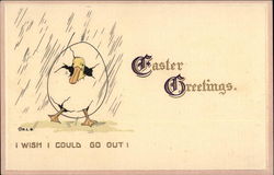 Easter Greetings With Chicks Postcard Postcard