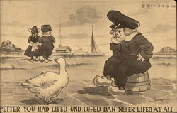 Petter You Had Lifed Und Lufed Dan Nefer LIfed At All - Dutch Children Postcard