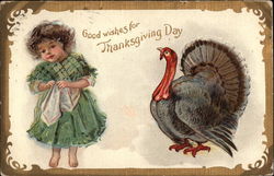 Good Wishes for Thanksgiving Day Children Postcard Postcard