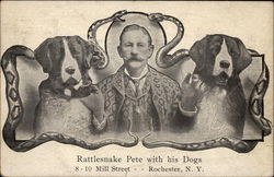 Rattlesnake Pete with his Dogs Saint Bernards Postcard Postcard