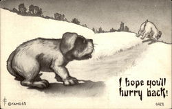 I Hope You'll Hurry Back! Saint Bernards Postcard Postcard