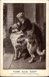 Girl With Dog Postcard