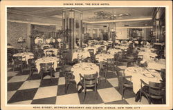 Dining Room, the Dixie Hotel New York City, NY Postcard Postcard