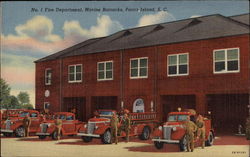 No. 1 Fire Department, Marine Barracks Parris Island, SC Postcard Postcard