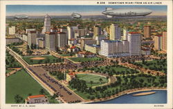 Downtown Miami from an Air Liner Florida Postcard Postcard