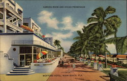 Garden Room and Ocean Promenade, Wofford Hotel Postcard