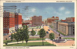 Andrew Jackson Hotel - War Memorial Building - Memorial Square Nashville, TN Postcard Postcard