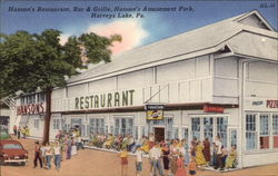 Hanson's Restaurant, Bar & Grille, Hanson's Amusement Park Harveys Lake, PA Postcard Postcard