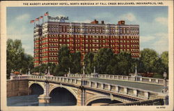 The Marott Apartment Hotel, North Meridian at Fall Creek Boulevard Indianapolis, IN Postcard Postcard