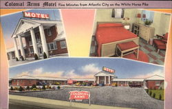 Colonial Arms Motel Absecon, NJ Postcard Postcard