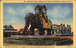 Elephant Motel, Margate City, an old landmark Atlantic City, NJ Postcard Postcard