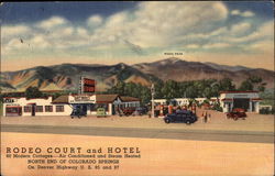 Rodeo Court and Hotel Postcard