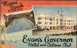 Evans Governor Hotel & Cabana Club Miami Beach, FL Postcard Postcard