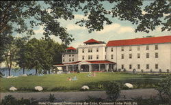 Hotel Conneaut Overlooking the Lake Conneaut Lake Park, PA Postcard Postcard