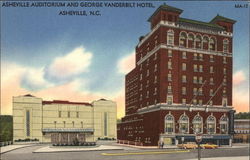 Asheville Auditorium and George Vanderbilt Hotel North Carolina Postcard Postcard