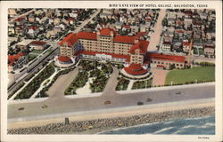 Bird's-Eye View of Hotel Galvez Galveston, TX Postcard Postcard