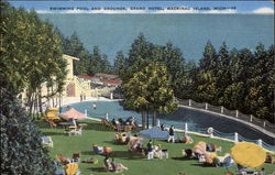 Swimming Pool and Grounds, Grand Hotel Mackinac Island, MI Postcard Postcard